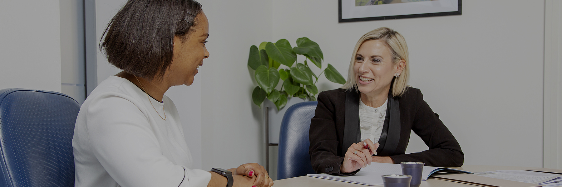 An AMD Solicitor discussing private Legal Services with a Client